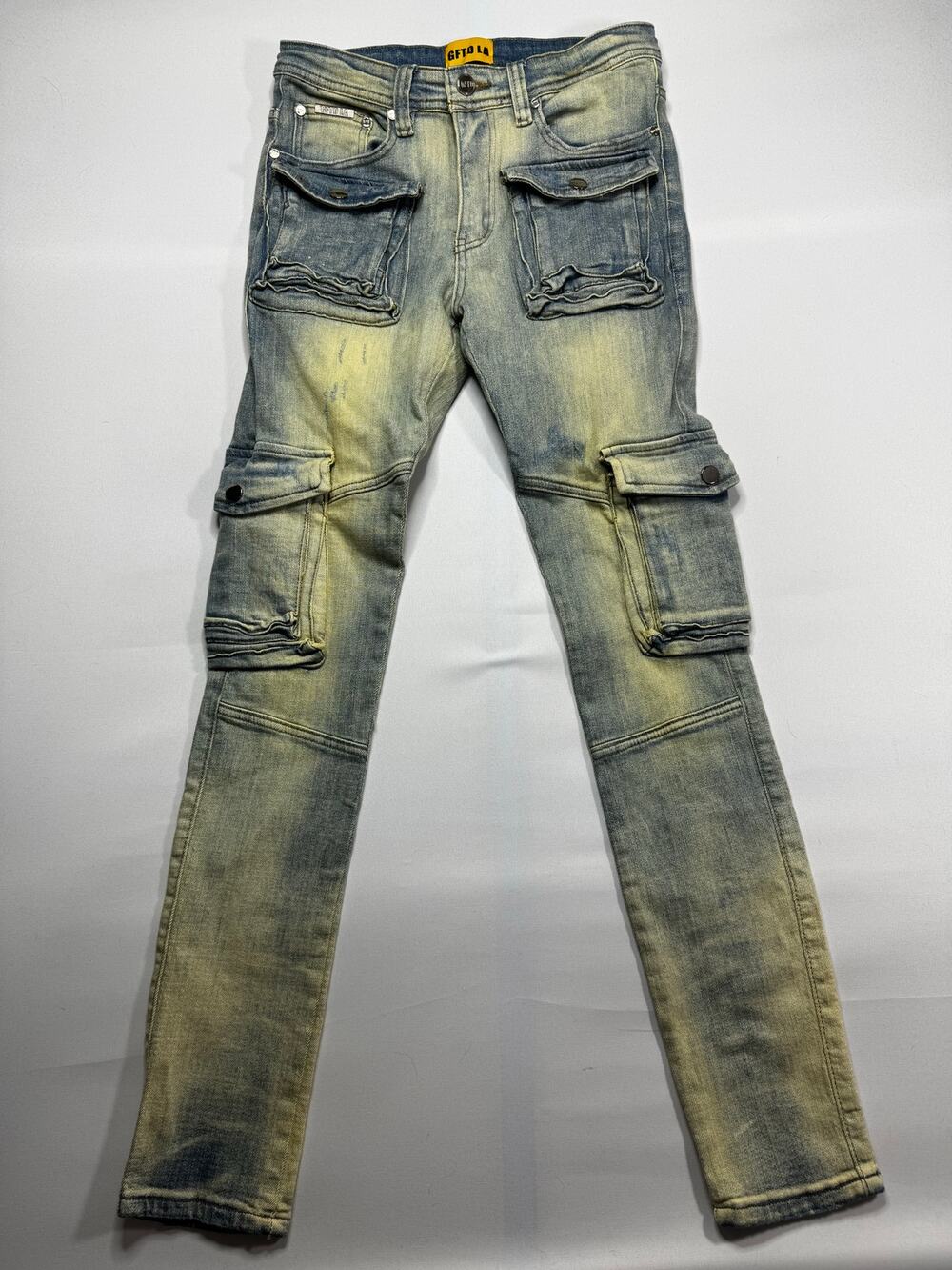 GFTD LA‎ Men's Skinny Fit Warren Cargo Stretch Denim Jeans - Size 30 (29x32.5)